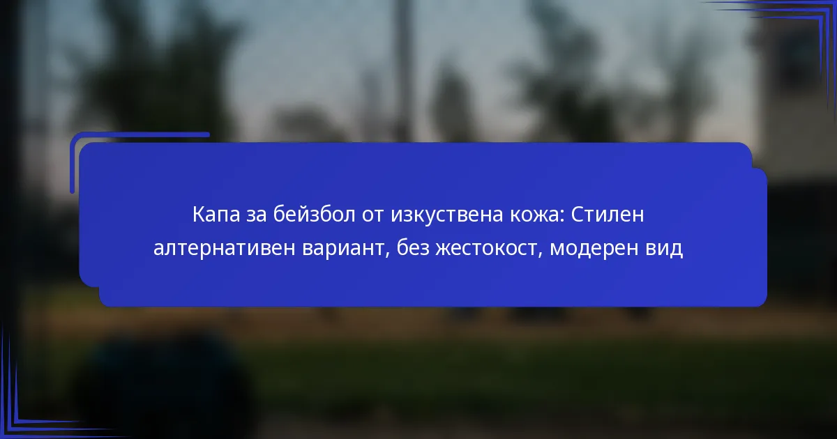Капа за бейзбол от изкуствена кожа: Стилен алтернативен вариант, без жестокост, модерен вид