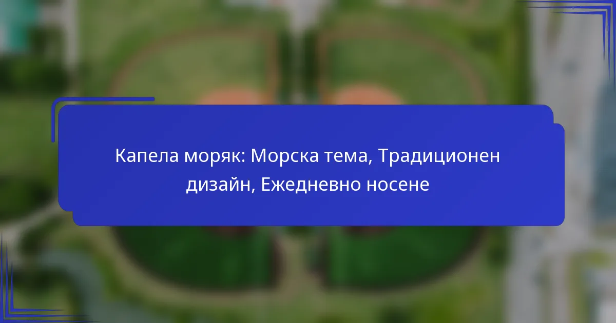 Капела моряк: Морска тема, Традиционен дизайн, Ежедневно носене