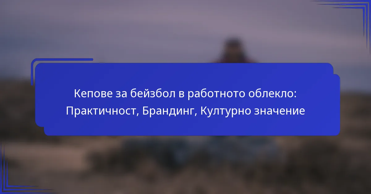 Кепове за бейзбол в работното облекло: Практичност, Брандинг, Културно значение