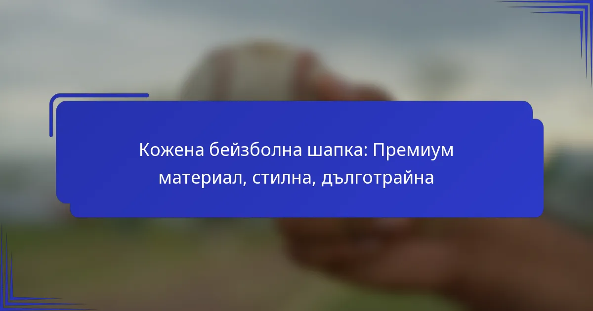 Кожена бейзболна шапка: Премиум материал, стилна, дълготрайна