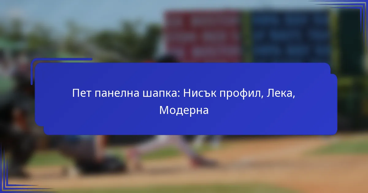 Пет панелна шапка: Нисък профил, Лека, Модерна