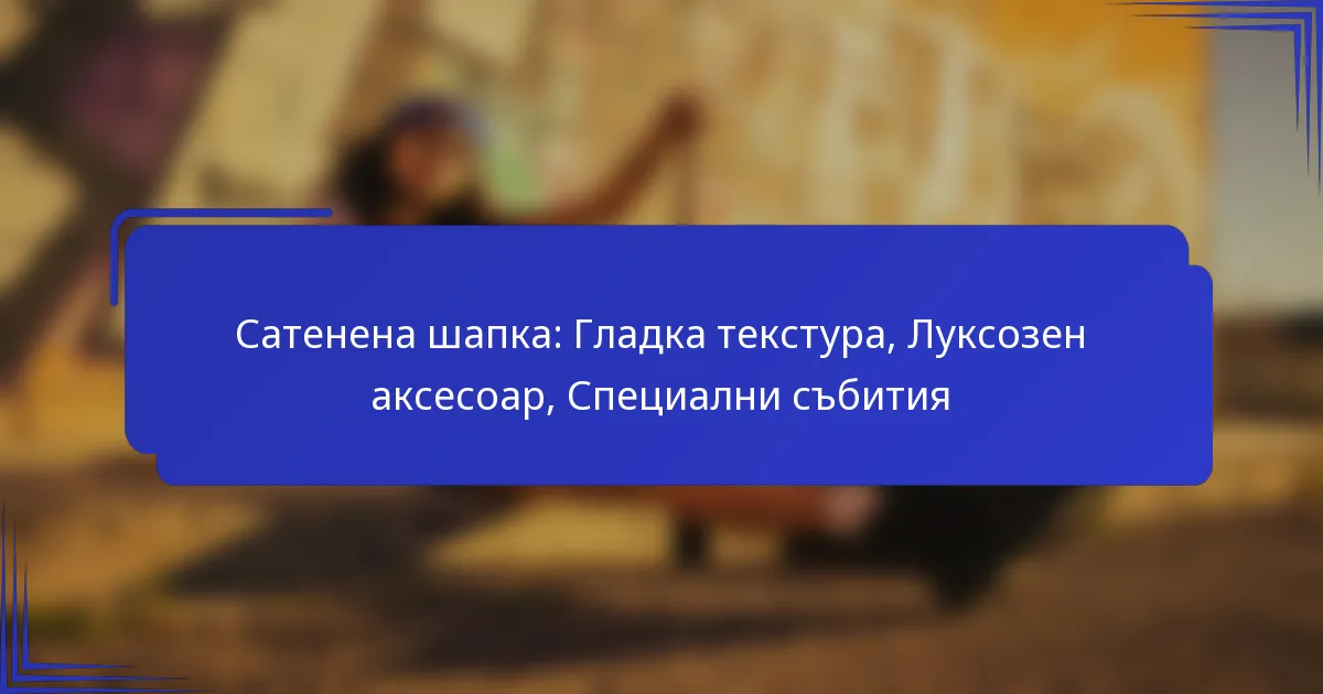 Сатенена шапка: Гладка текстура, Луксозен аксесоар, Специални събития