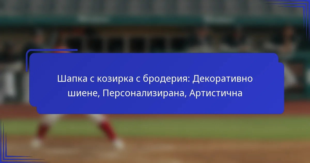 Шапка с козирка с бродерия: Декоративно шиене, Персонализирана, Артистична