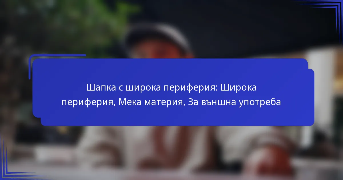 Шапка с широка периферия: Широка периферия, Мека материя, За външна употреба