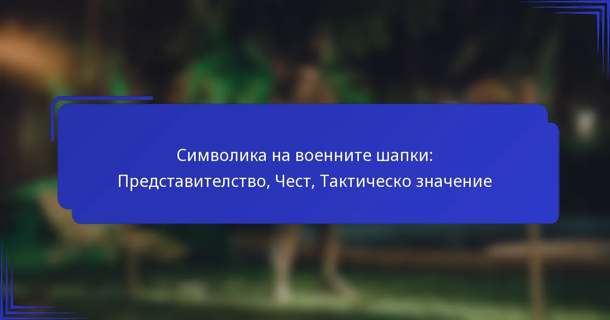 Символика на военните шапки: Представителство, Чест, Тактическо значение
