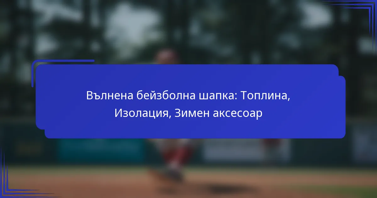 Вълнена бейзболна шапка: Топлина, Изолация, Зимен аксесоар