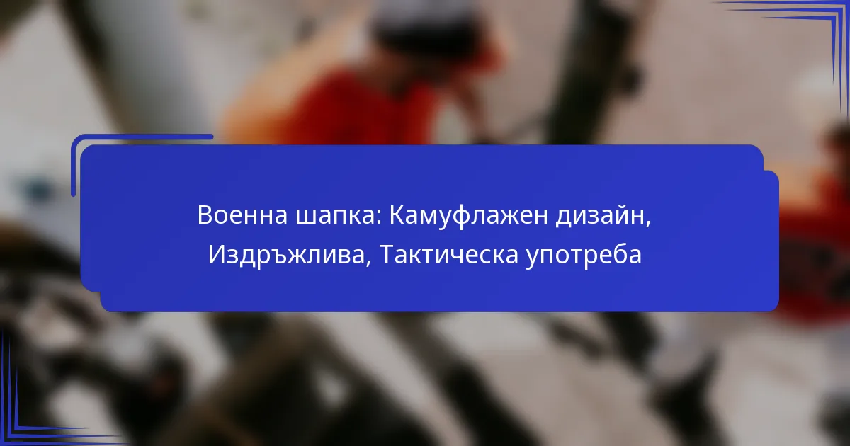 Военна шапка: Камуфлажен дизайн, Издръжлива, Тактическа употреба