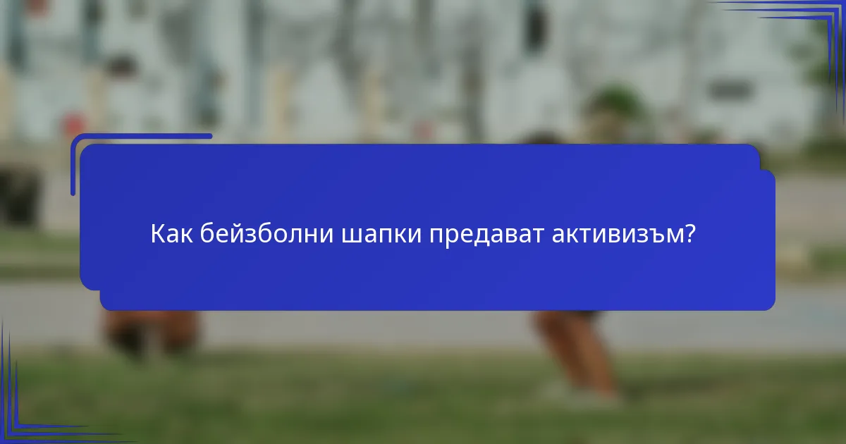 Как бейзболни шапки предават активизъм?