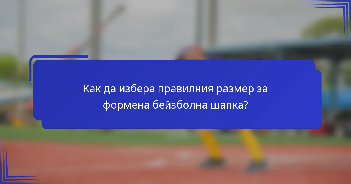 Как да избера правилния размер за формена бейзболна шапка?