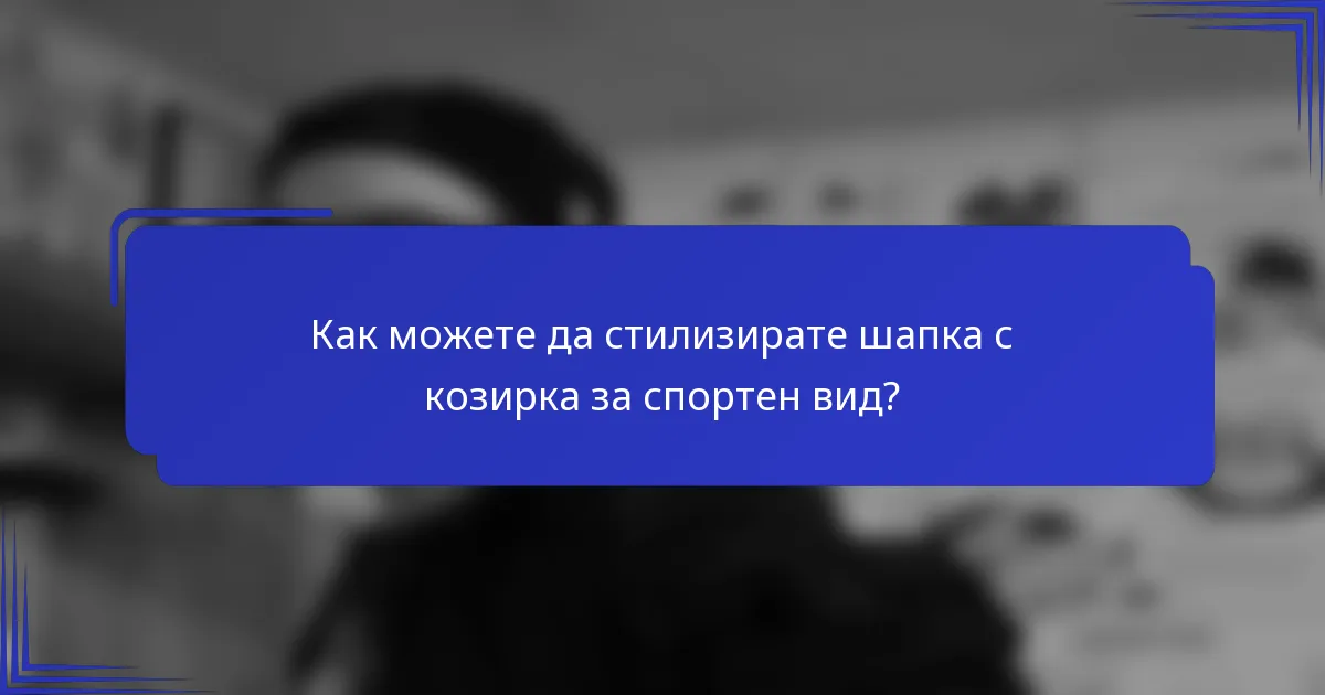 Как можете да стилизирате шапка с козирка за спортен вид?