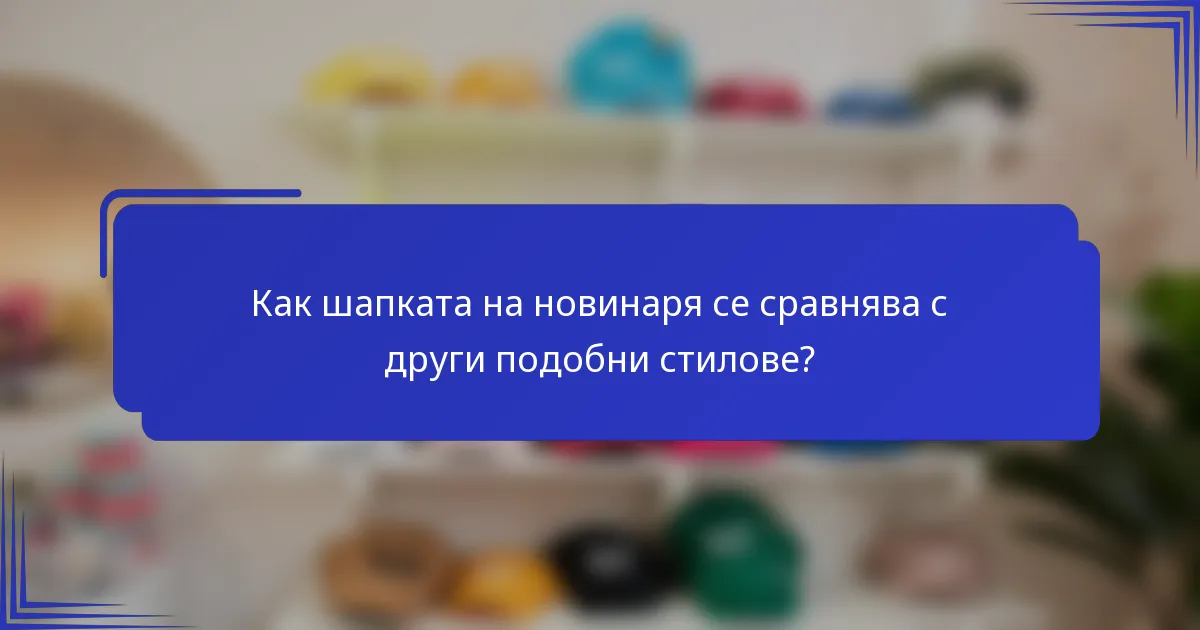 Как шапката на новинаря се сравнява с други подобни стилове?
