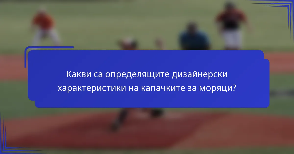 Какви са определящите дизайнерски характеристики на капачките за моряци?