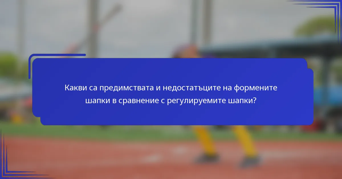 Какви са предимствата и недостатъците на формените шапки в сравнение с регулируемите шапки?