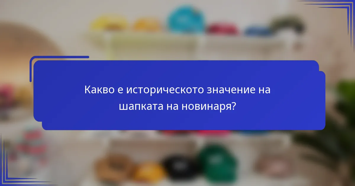 Какво е историческото значение на шапката на новинаря?