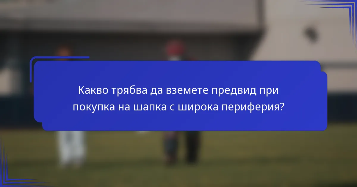 Какво трябва да вземете предвид при покупка на шапка с широка периферия?