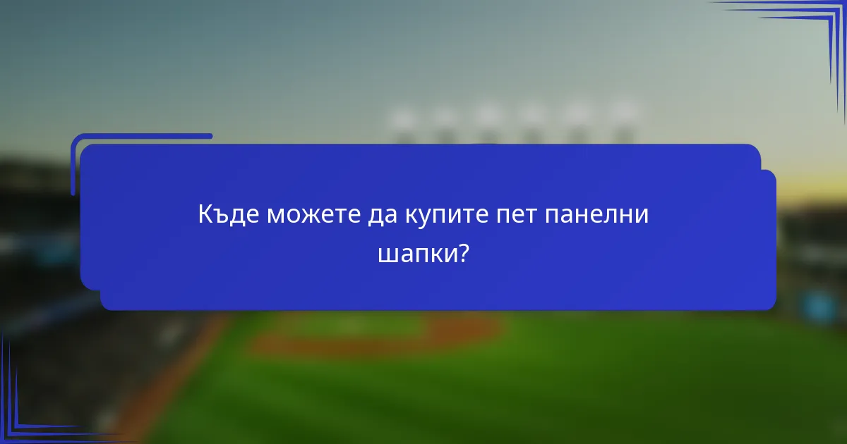 Къде можете да купите пет панелни шапки?