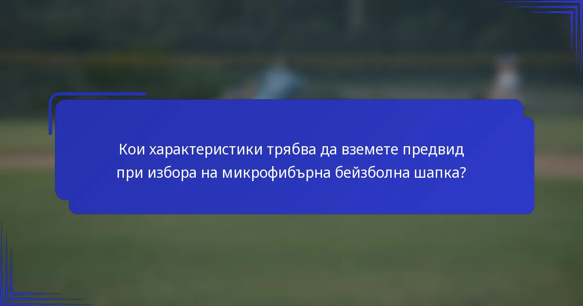 Кои характеристики трябва да вземете предвид при избора на микрофибърна бейзболна шапка?
